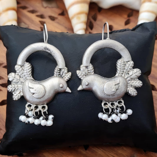 JS Fashion Beautiful Designer Oxidized Silver Earrings for Women & Girls