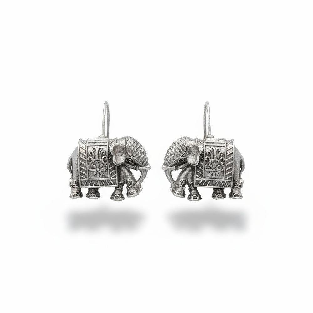 JS Fashion Beautiful Designer Oxidized Silver Earrings for Women