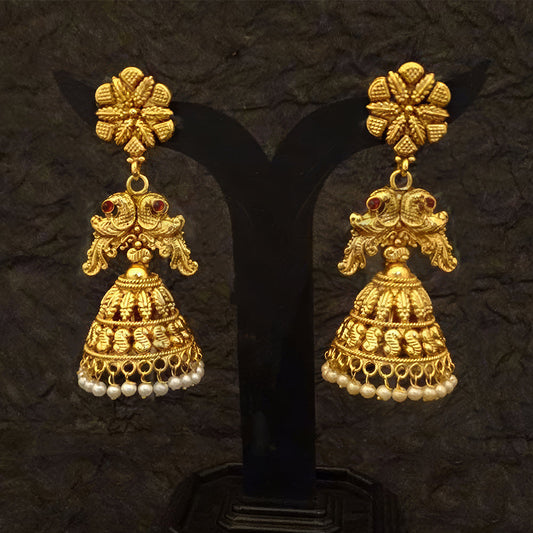 JS Fashion Dual Peacock Jhumki Earrings for Women