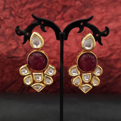 JS Fashion High Gold Polish Kundan Earrings – Fancy Classic Party Wear Jewelry for Women