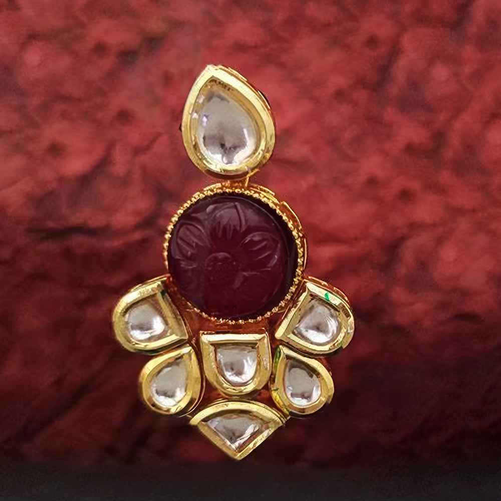 JS Fashion High Gold Polish Kundan Earrings – Fancy Classic Party Wear Jewelry for Women