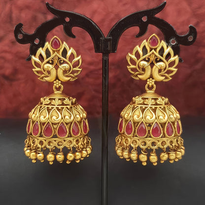 JS Fashion Designer Matte Gold Polish Earrings – Fancy & Beautiful Party Wear Jewelry for Women