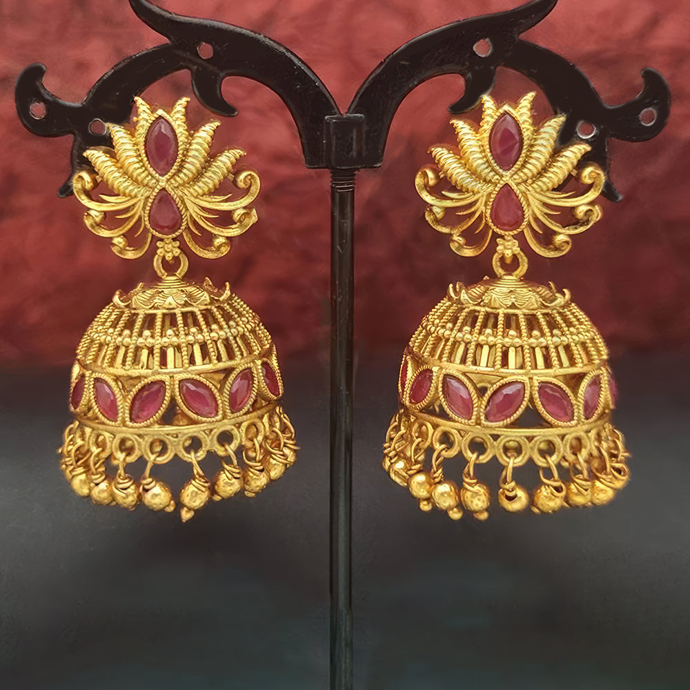 JS Fashion Matte Gold Polish Fancy Earrings – Designer Party Wear Jewelry for Women & Girls