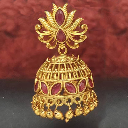 JS Fashion Matte Gold Polish Fancy Earrings – Designer Party Wear Jewelry for Women & Girls