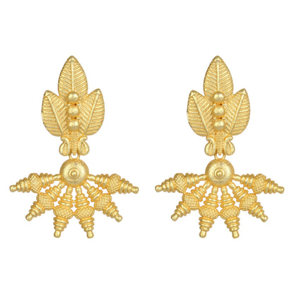 Joban Fashion Women Matte Gold Brass Earrings