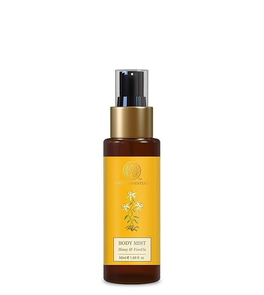 Forest Essentials Fragrant Body Mist Honey Vanilla | Aloe Vera juice infused Perfume Spray to keep Skin Scented & Hydrated Through the Day