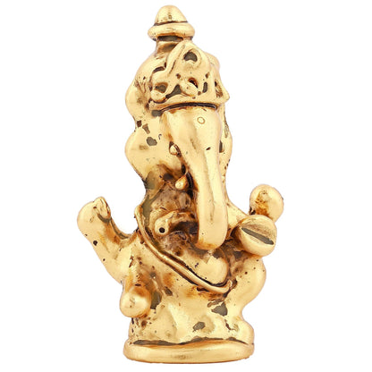 Estele Gold-Polished Spiritual Lord Ganesha Idol for Gifts & HouseWarming/Home/Office Decors
