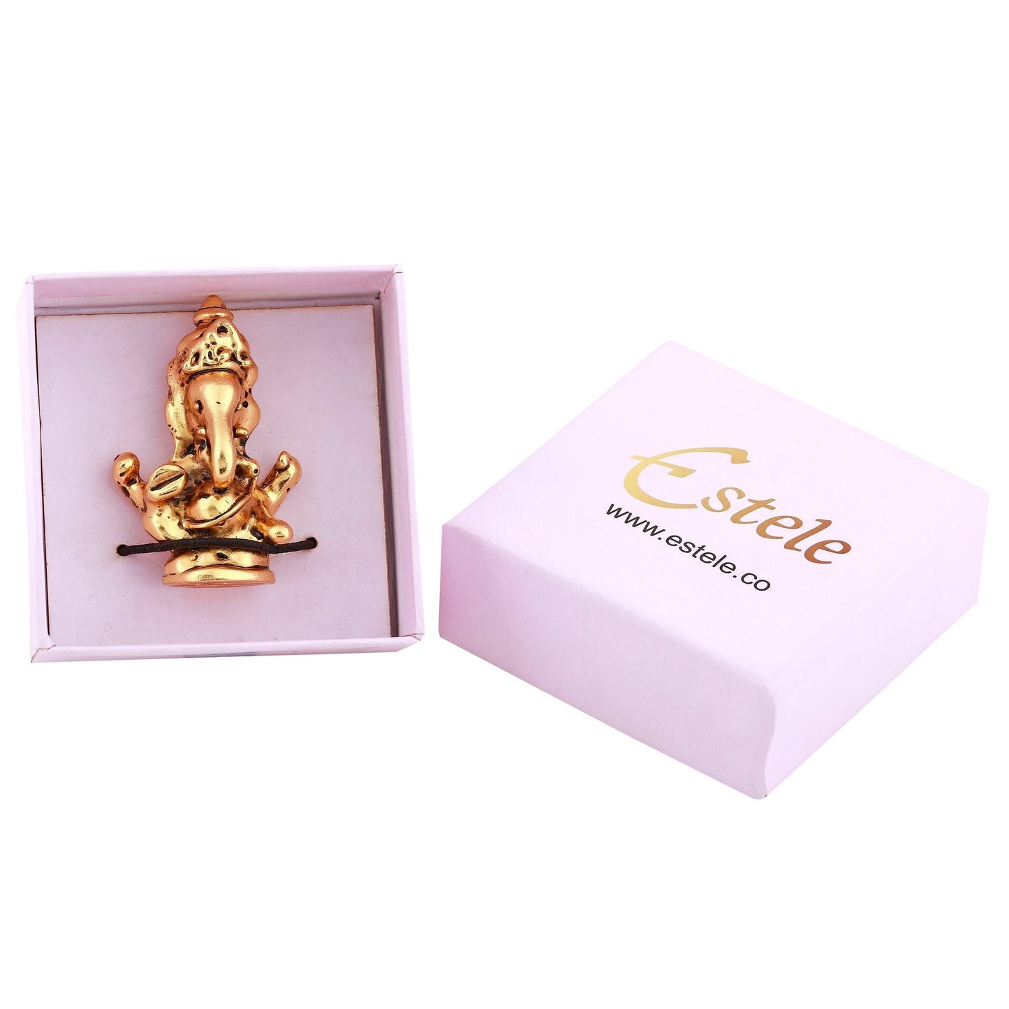 Estele Gold-Polished Spiritual Lord Ganesha Idol for Gifts & HouseWarming/Home/Office Decors