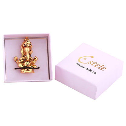 Estele Gold-Polished Spiritual Lord Ganesha Idol for Gifts & HouseWarming/Home/Office Decors