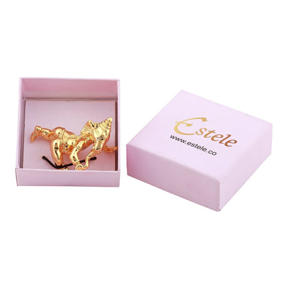 Estele Gold-Polished Spiritual Lord Bal Ganesha Idol for Gifts & HouseWarming/Home/Office Decors