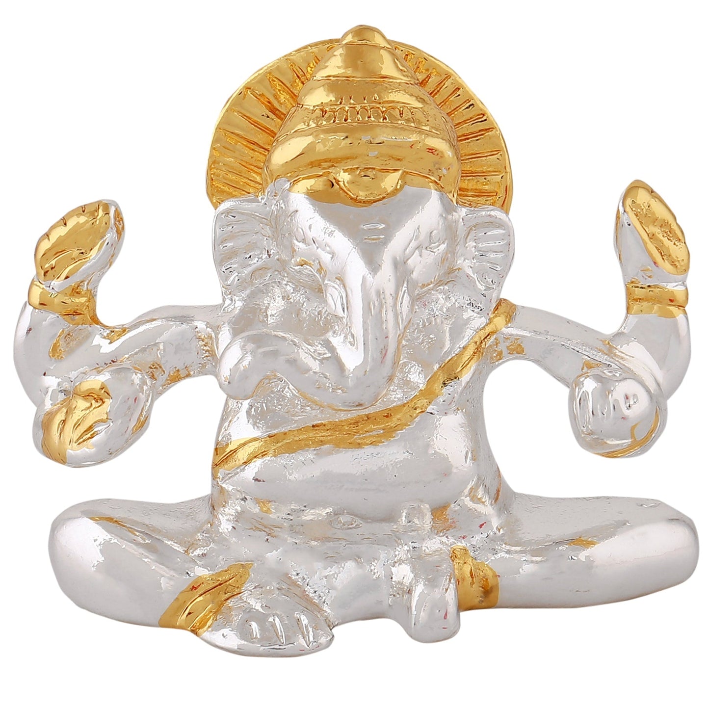 Estele Gold-Polished Spiritual Lord Bal Ganesha Idol for Gifts & HouseWarming/Home/Office Decors