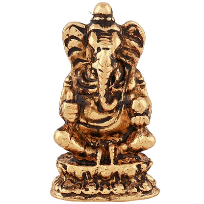 Estele Gold-Polished Spiritual Lord Ganesha Idol for Gifts & HouseWarming/Home/Office Decors