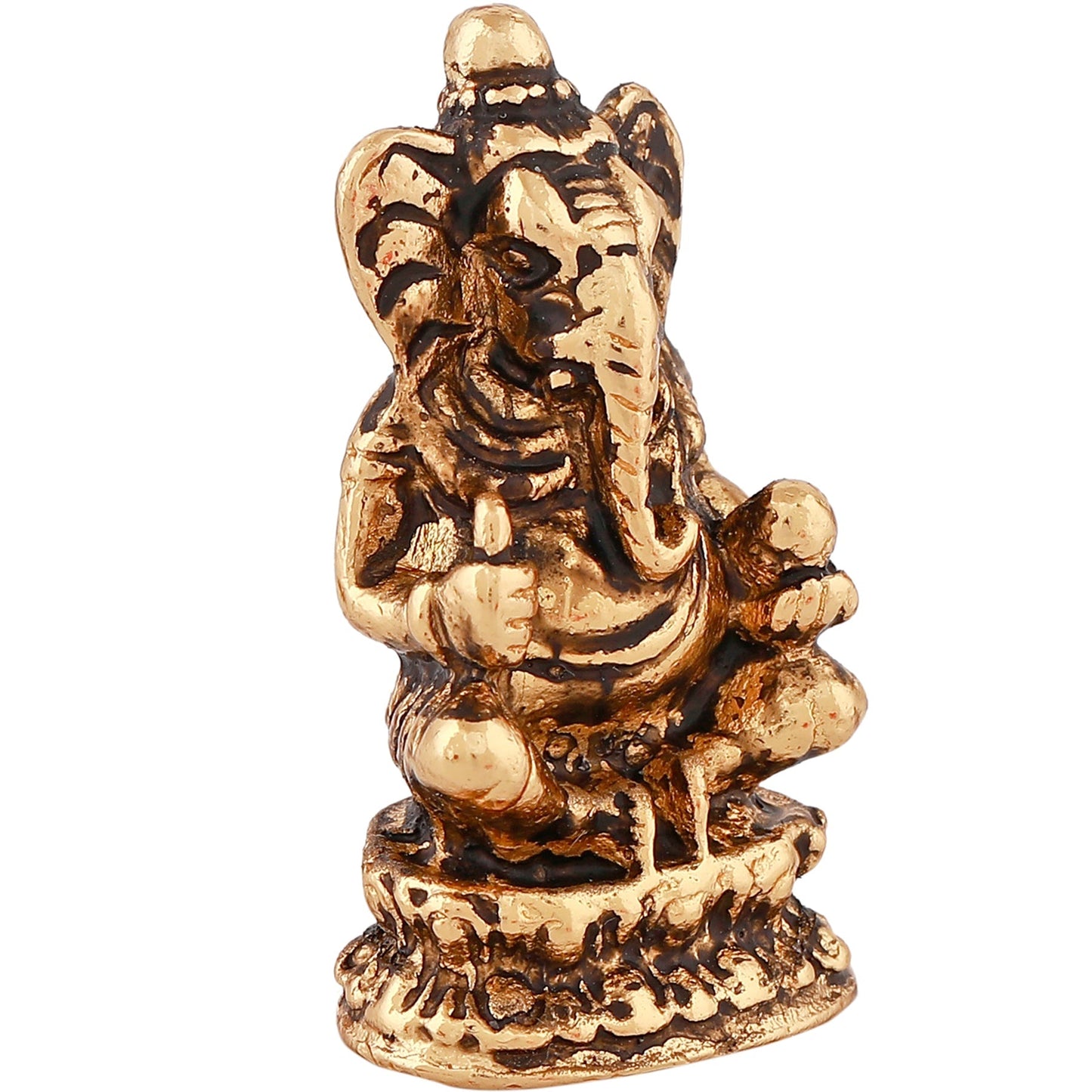 Estele Gold-Polished Spiritual Lord Ganesha Idol for Gifts & HouseWarming/Home/Office Decors