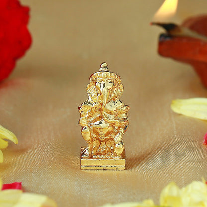 Estele Gold-Polished Spiritual Lord Ganesha Idol for Gifts & HouseWarming/Home/Office Decors