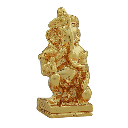 Estele Gold-Polished Spiritual Lord Ganesha Idol for Gifts & HouseWarming/Home/Office Decors
