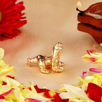 Estele Gold-Polished Spiritual Lord Bal Ganesha Idol for Gifts & HouseWarming/Home/Office Decors