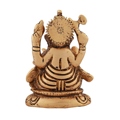 Estele Gold-Polished Spiritual Sharp Lord Ganesha Idol for Gifts & HouseWarming/Home/Office Decors