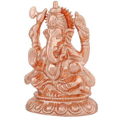 Estele Pink/Rose Gold-Polished Spiritual Ganesha Idol for Poja/Car decor