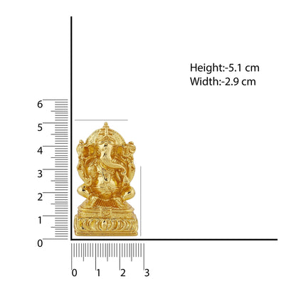 Estele Gold-Polished Spiritual Lord Ganesha Idol for Gifts & HouseWarming/Home/Office Decors