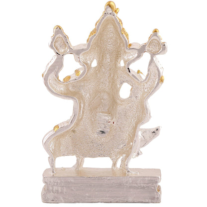 Estele Gold-Polished Spiritual Mooshak Lord Ganesha Idol for Gifts & HouseWarming/Home/Office Decors