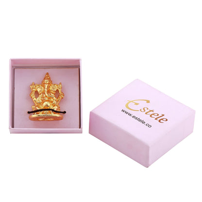 Estele Gold-Polished Spiritual Lord Ganesha Idol for Gifts & HouseWarming/Home/Office Decors