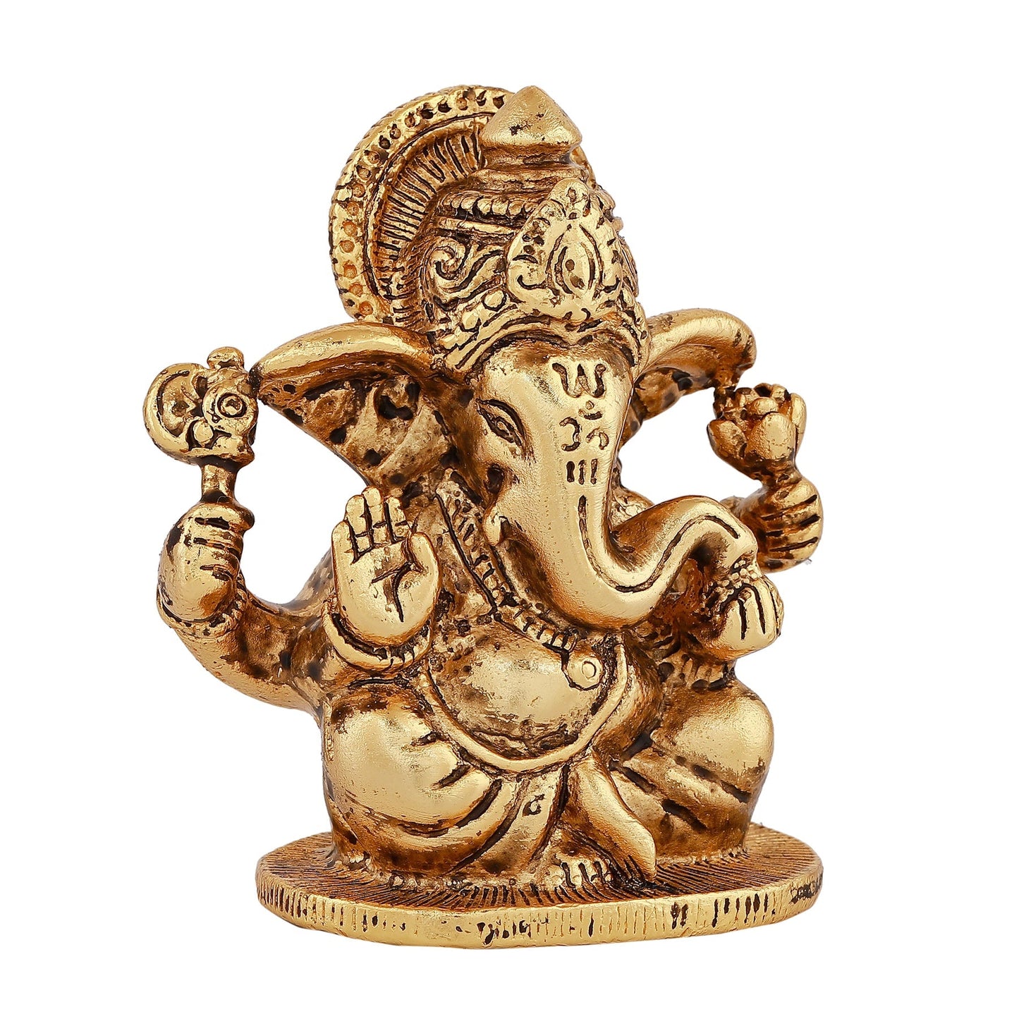 Estele Gold-Polished Spiritual Lord Ganesha Idol for Gifts & HouseWarming/Home/Office Decors