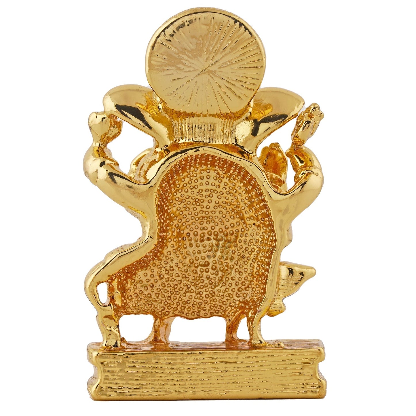 Estele Gold-Polished Spiritual Lord Mooshak Ganesha Idol for Gifts & HouseWarming/Home/Office Decors