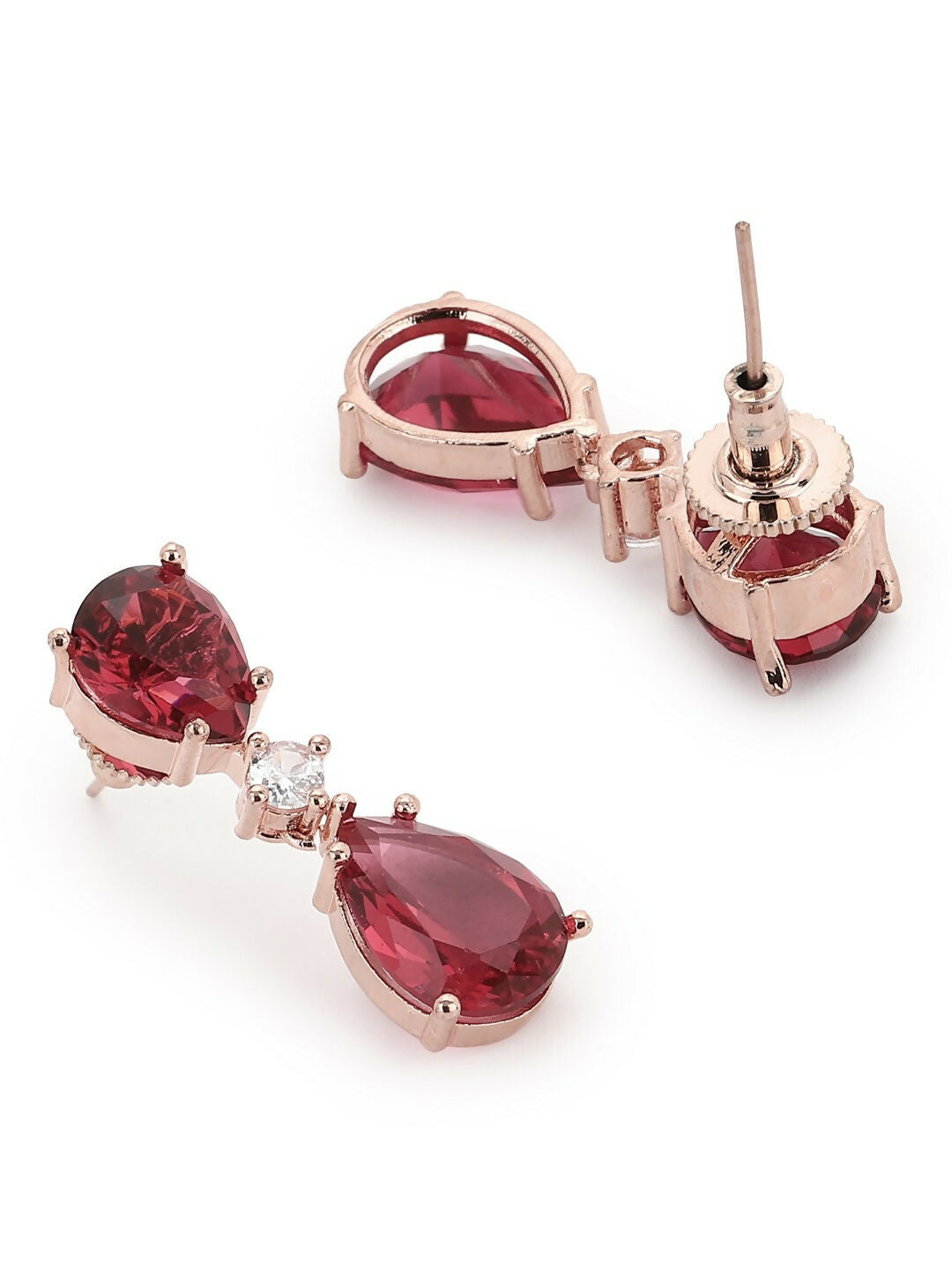 Maroon Stone Earrings- Ruby Raang