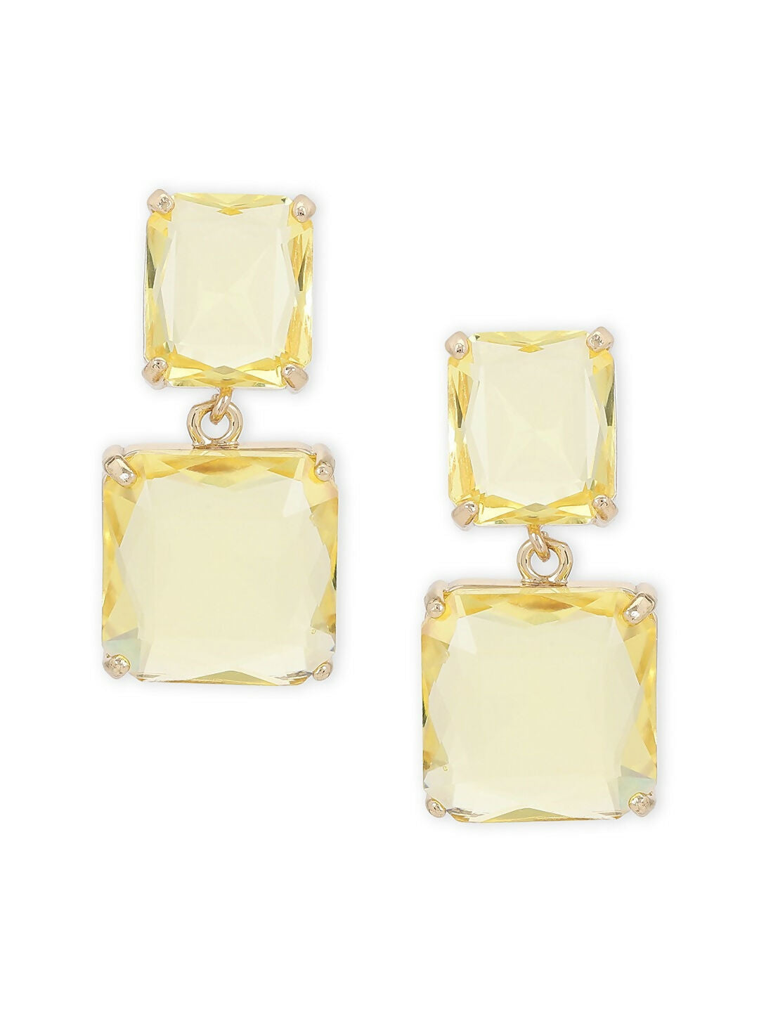 Yellow Duet Stone Earrings- Ruby Raang