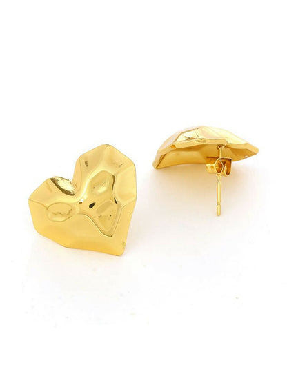 Golden Heart Studs - Ruby Raang