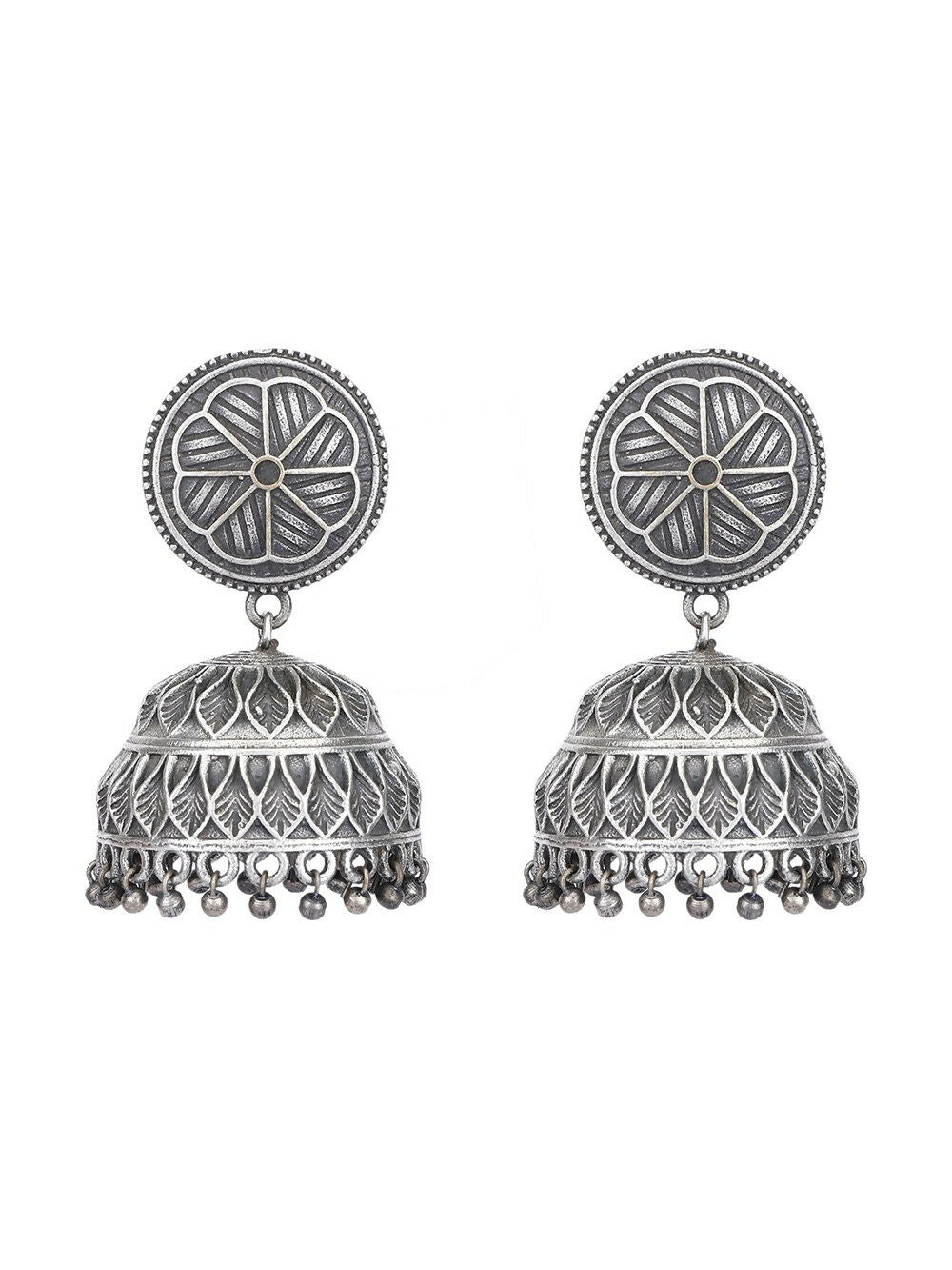 Joban Fashion Women Silver Tone Brass Brass Jhumka