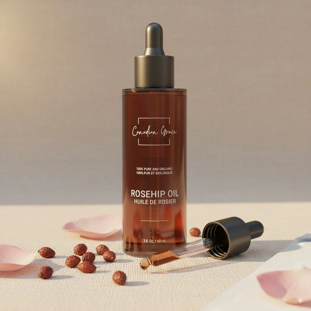 Canadian Grace 100% Organic Rosehip Oil – Cold-Pressed, Pure & Premium for Skin Rejuvenation & Hydration