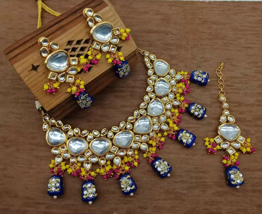 Joban Fashion Multicolor Kundan Work Necklace Set