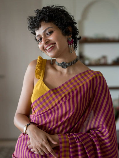 Suta Mustard Woven Design Pure Cotton Saree