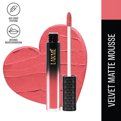 Lakme Xtraordin-Airy Velvet Matte Lip Mousse - Sweetheart Pink