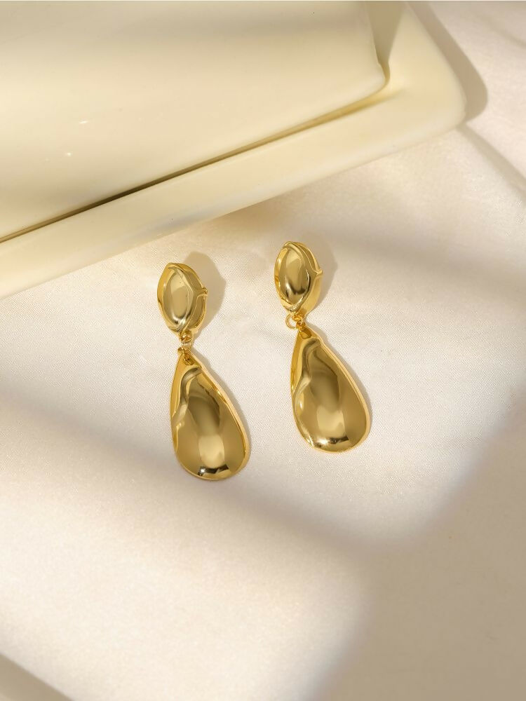 Golden Drop Earrings - Ruby Raang