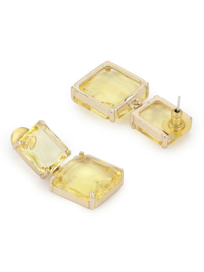Yellow Duet Stone Earrings- Ruby Raang