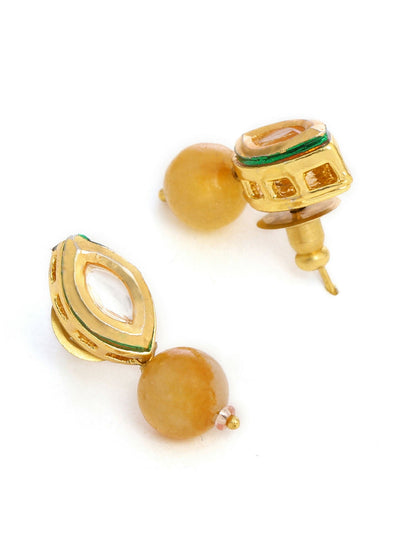 Ruby Raang Yellow Kundan Studs