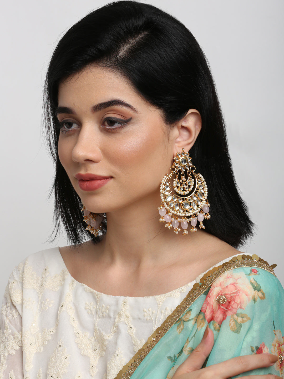 Kundan Earrings - Ruby Raang