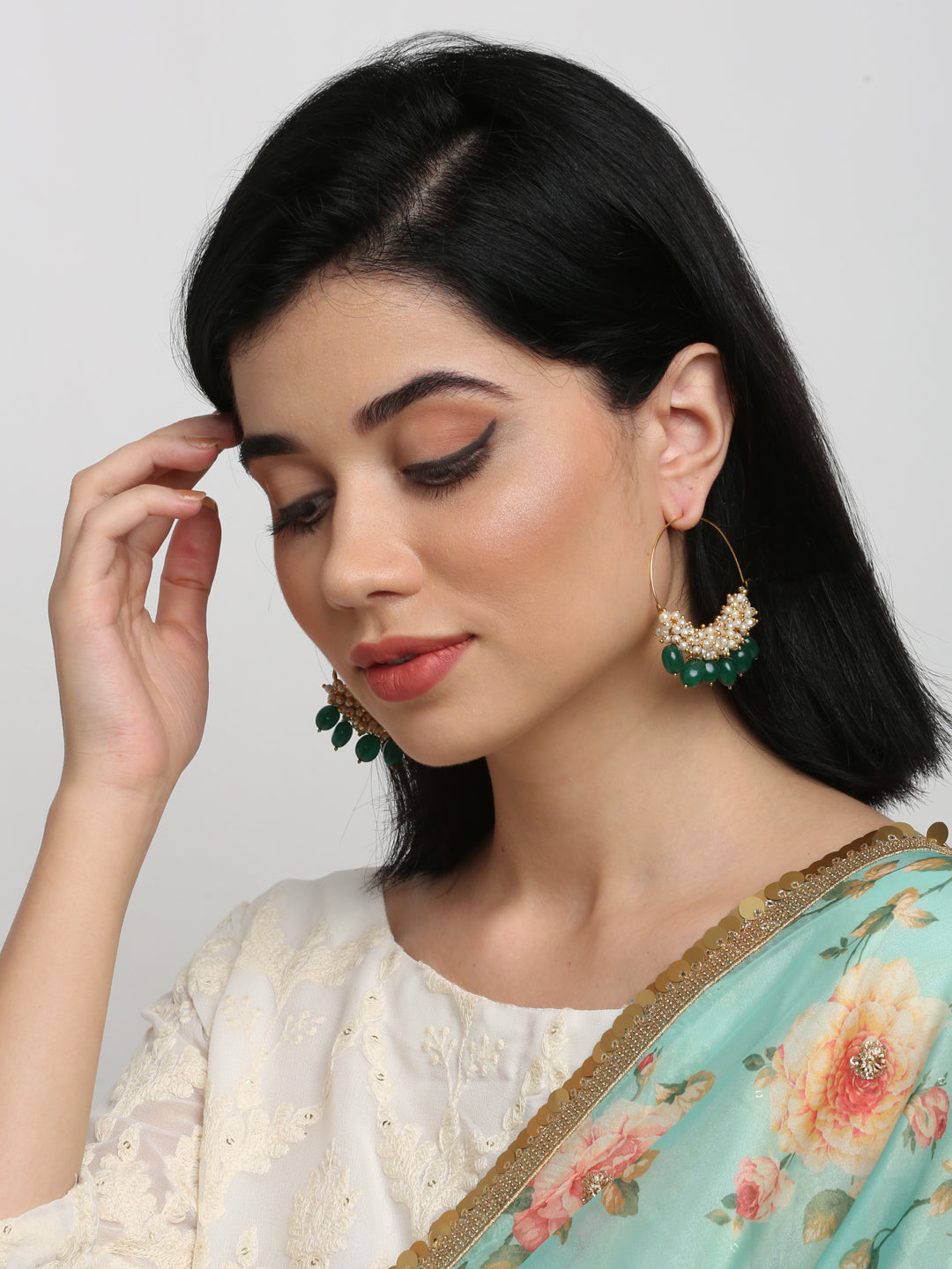 Pearl & Emerald Loops - Ruby Raang