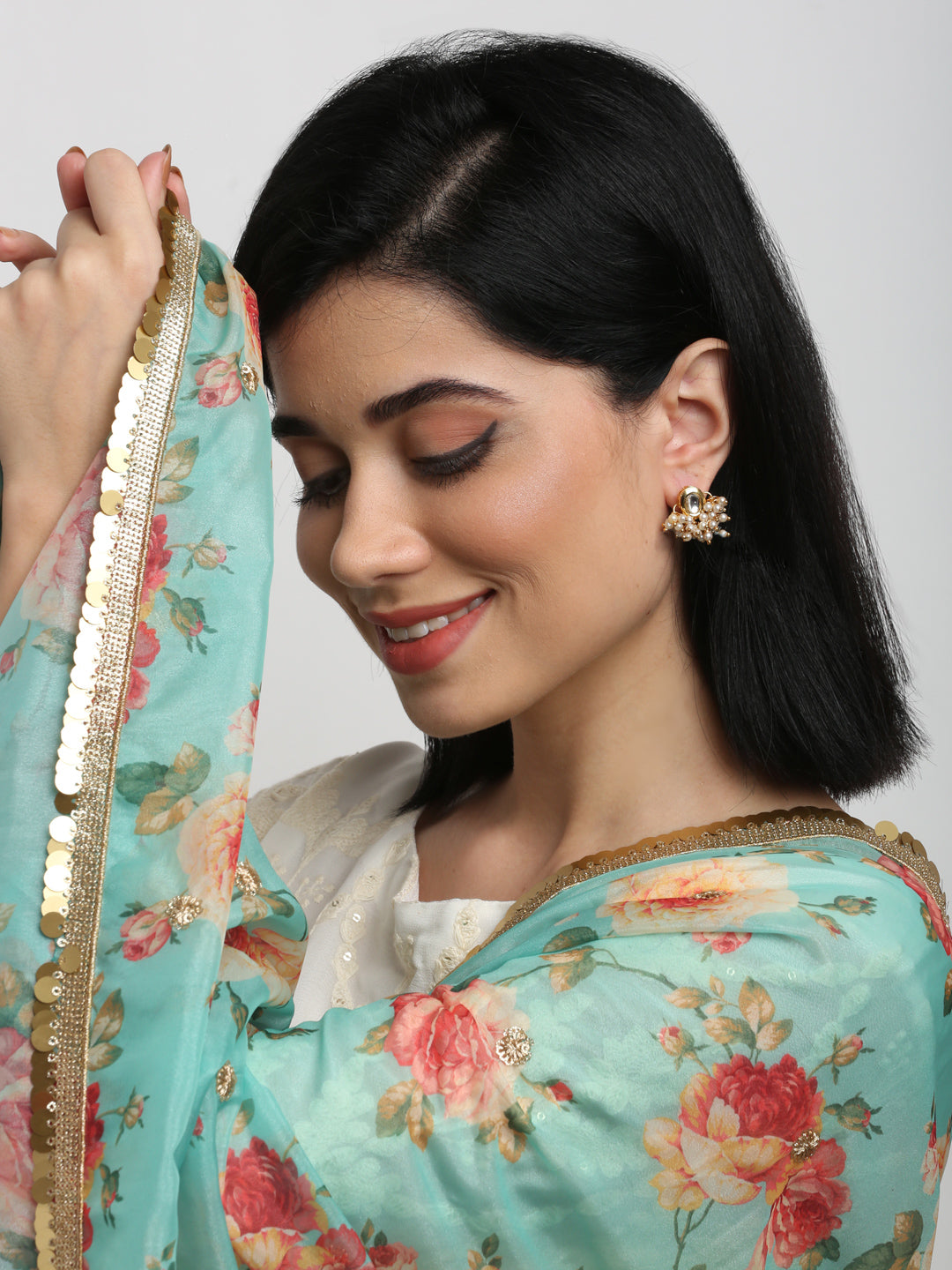 Kundan Studs - Ruby Raang