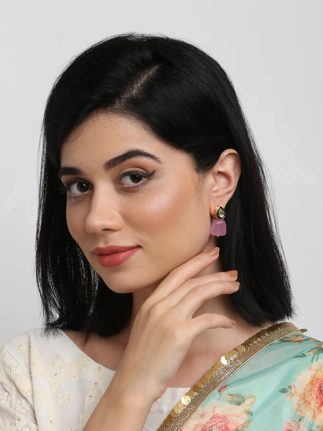Kundan Studs - Ruby Raang
