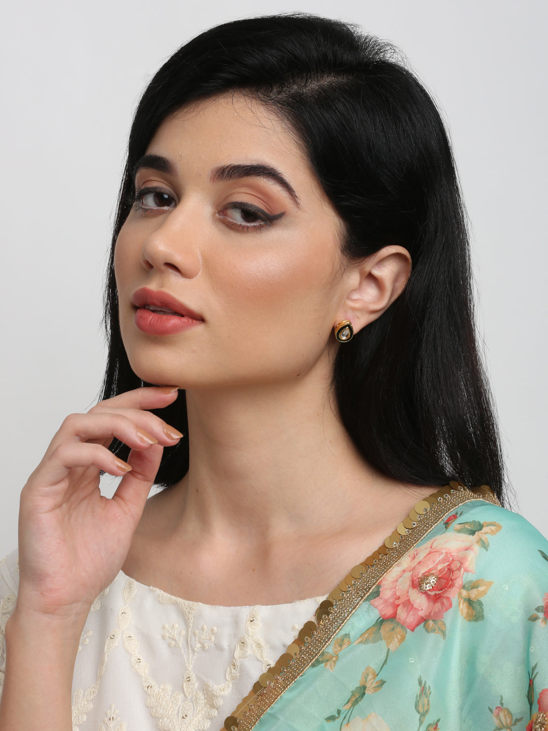 Kundan Studs - Ruby Raang