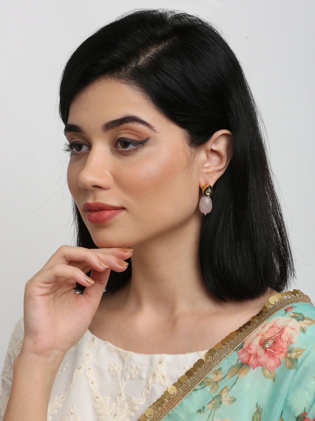 Kundan Studs - Ruby Raang