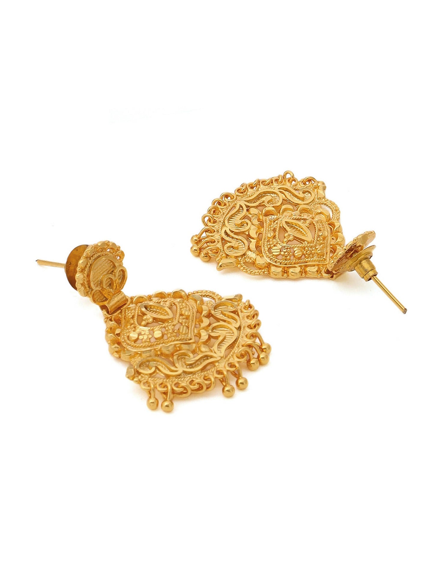 Ruby Raang Traditional Gold Earrings