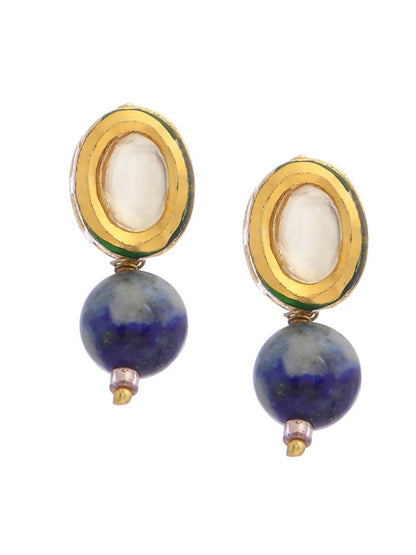 Ruby Raang Blue Lapis Lazuli Kundan Studs
