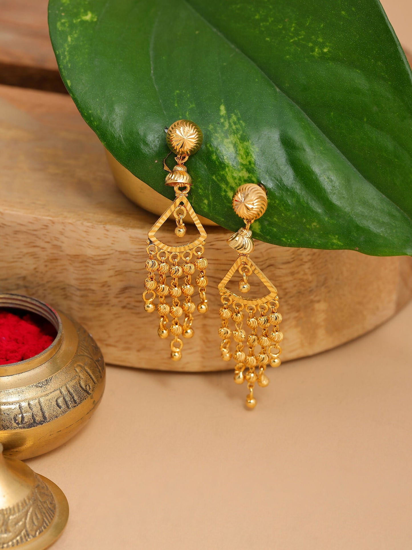 Ruby Raang Gold Dangler Earrings