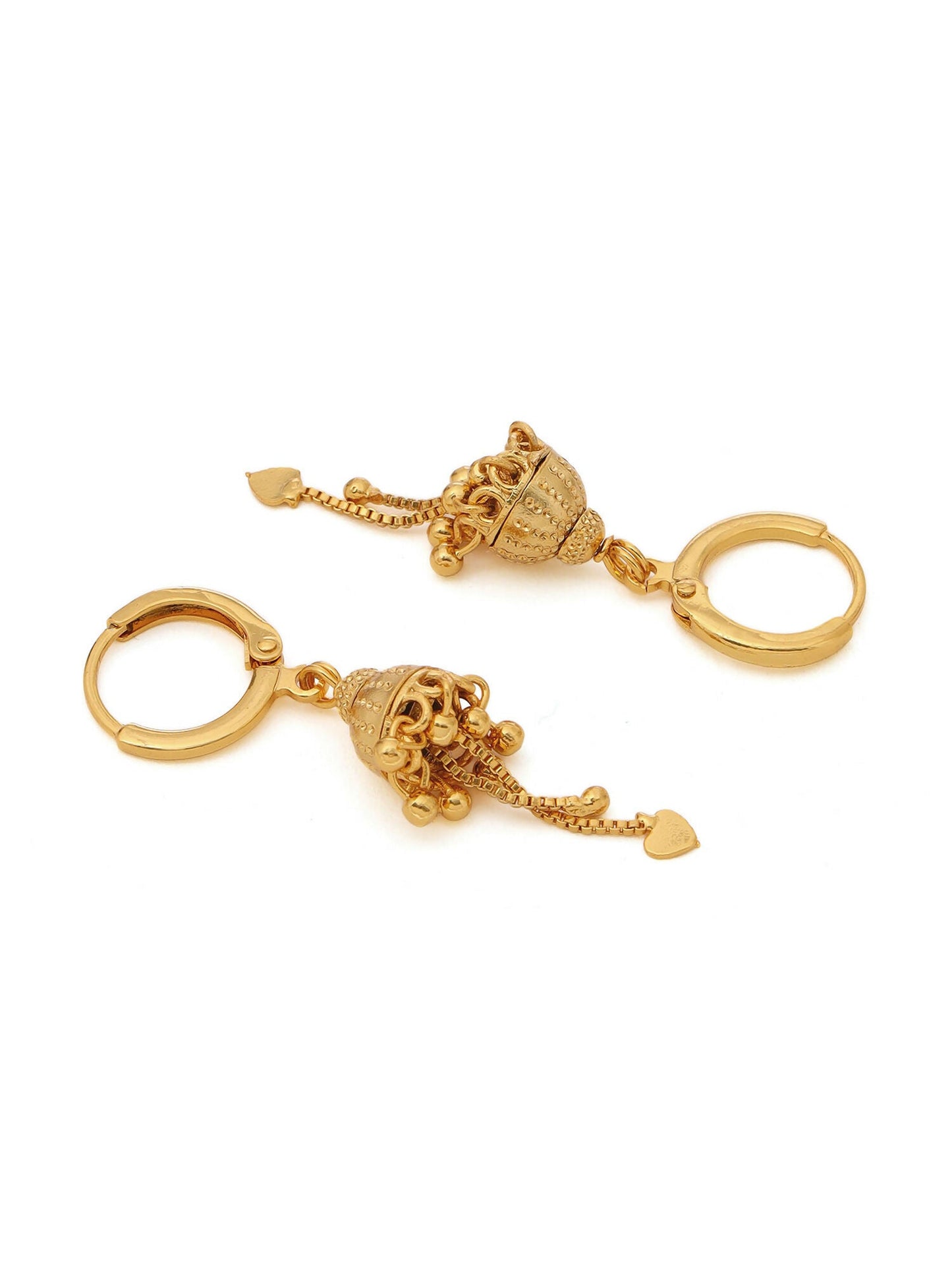 Ruby Raang Gold Loop Heart Earrings