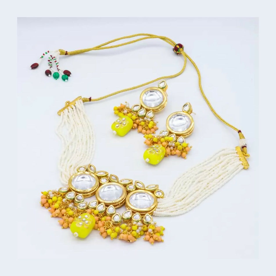 Joban Fashion Multicolor Kundan Work Necklace Set
