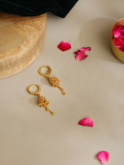 Ruby Raang Gold Loop Heart Earrings